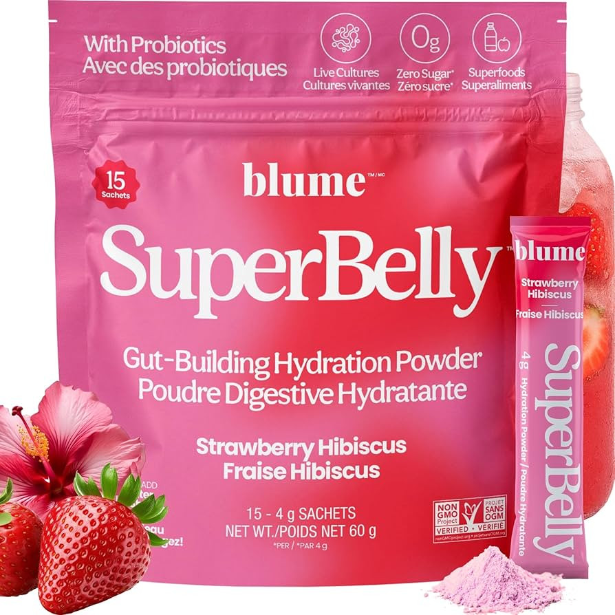 Blume SuperBelly Packets, Sugar-Free, with Apple Cider Vinegar - Strawberry Hibiscus, 15 Sticks -... | Amazon (CA)