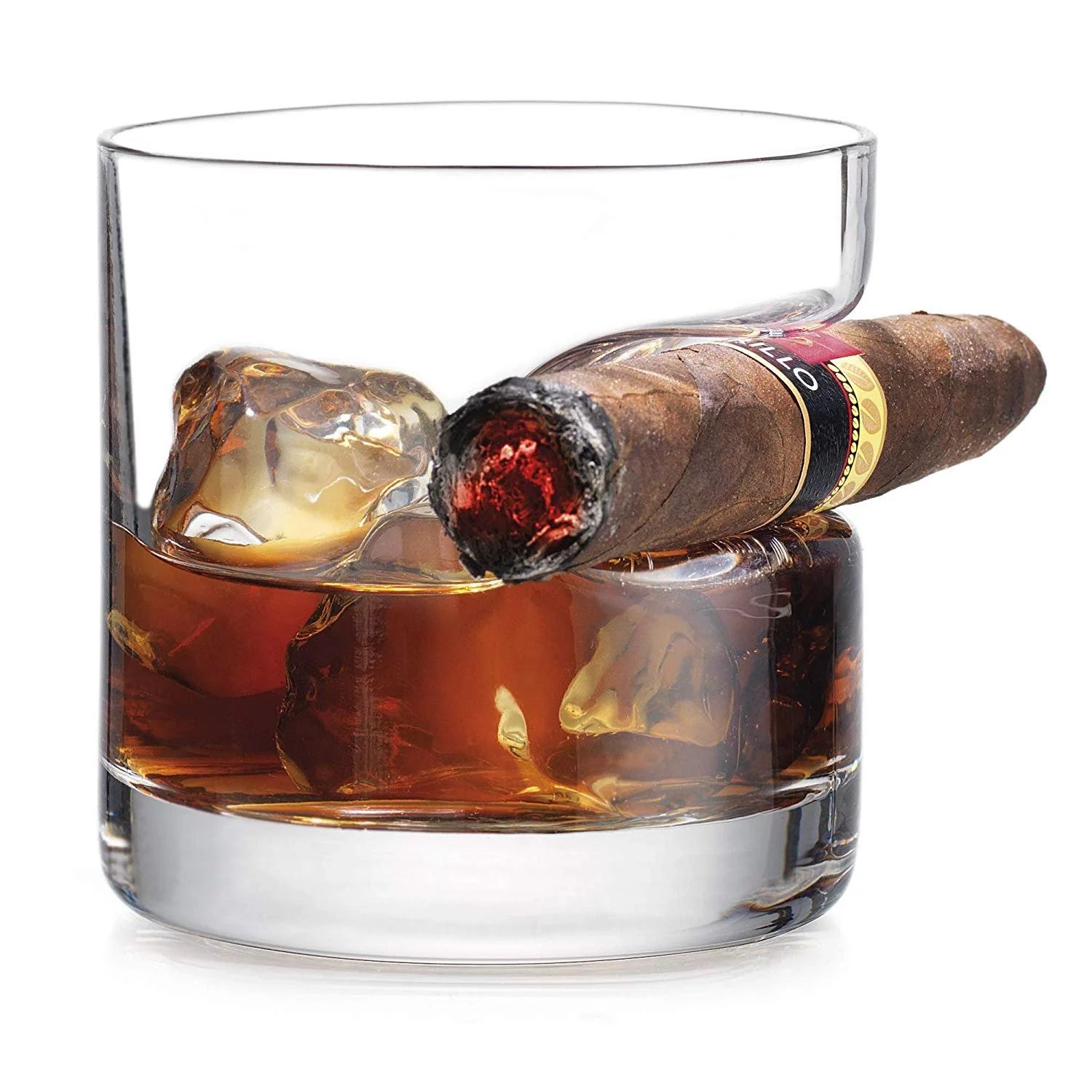 Godinger Cigar Glass - Old Fashioned Whiskey Glass With Indented Cigar Rest | Walmart (US)