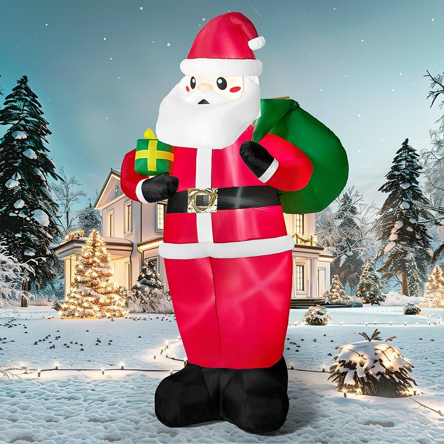 JOIEDOMI 12 FT Tall Giant Christmas Inflatable Santa with Gifts, Santa Blow Up Outside Christmas ... | Amazon (US)