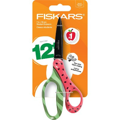 Fiskars 7" Non-Stick Watermelon Scissors Pink/Green | Target