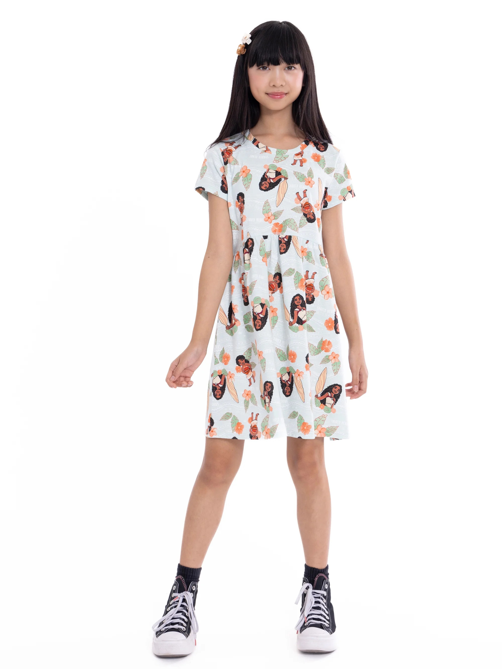 Moana Girls Dress with Short Sleeves, Sizes XS-L | Walmart (US)