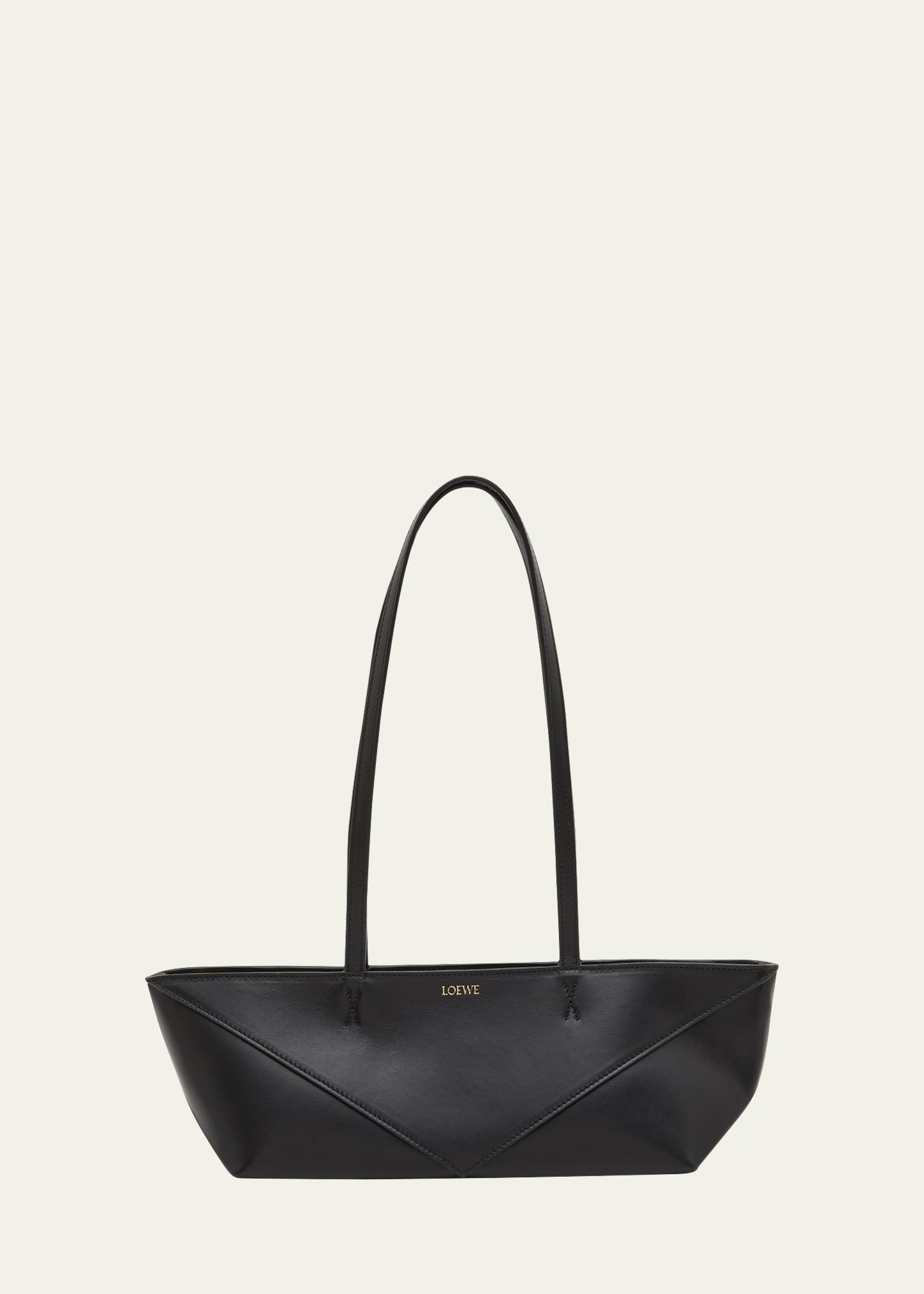 Loewe Puzzle Fold Cropped Bag in Shiny Leather | Bergdorf Goodman