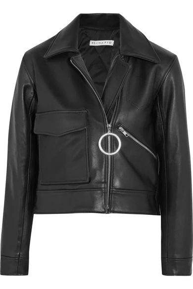 Rejina Pyo - Sara Cropped Leather Biker Jacket - Black | NET-A-PORTER (UK & EU)