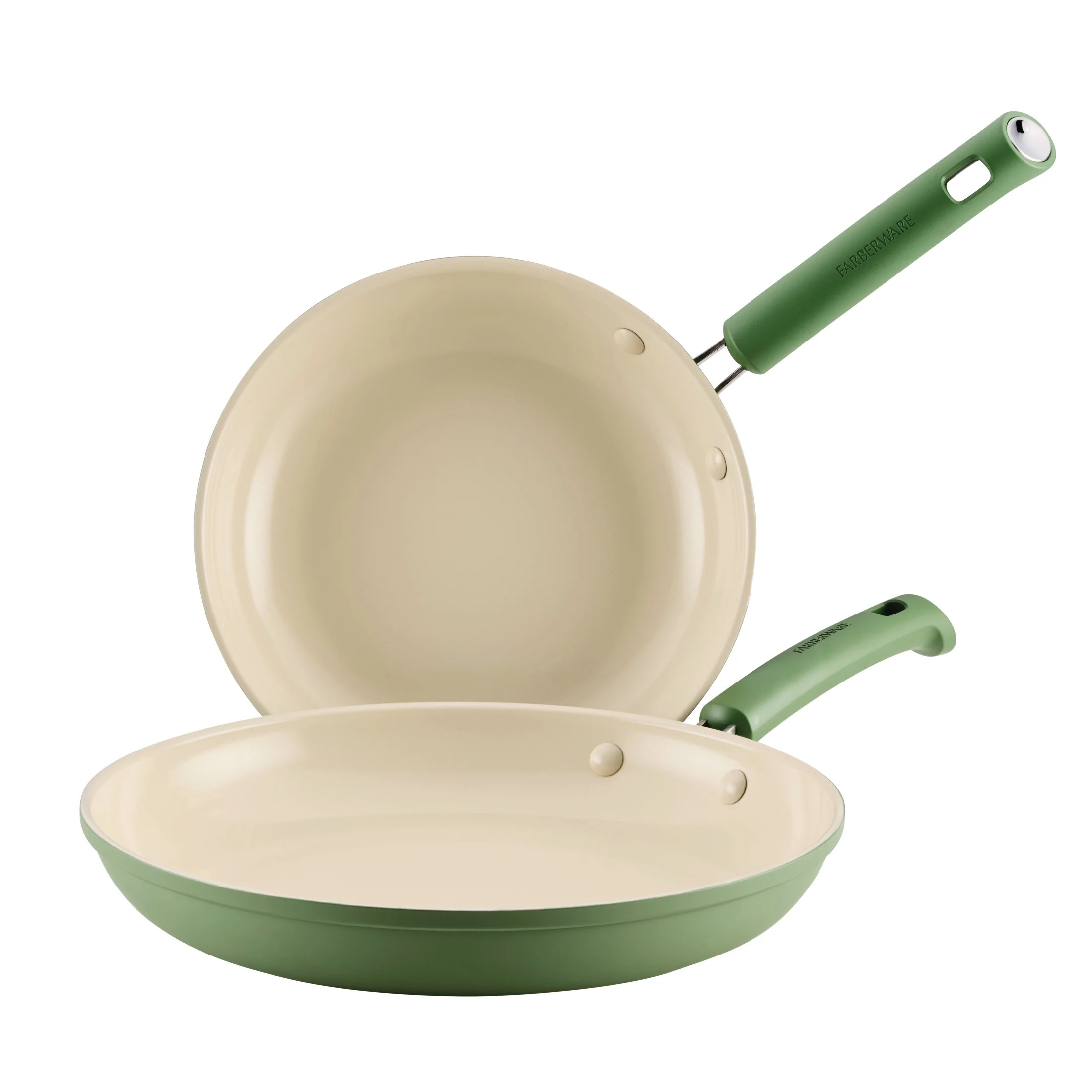 Farberware TrueCook 2pc Frying Pan Set, Dishwasher and Oven Safe, Matte Olive | Walmart (US)