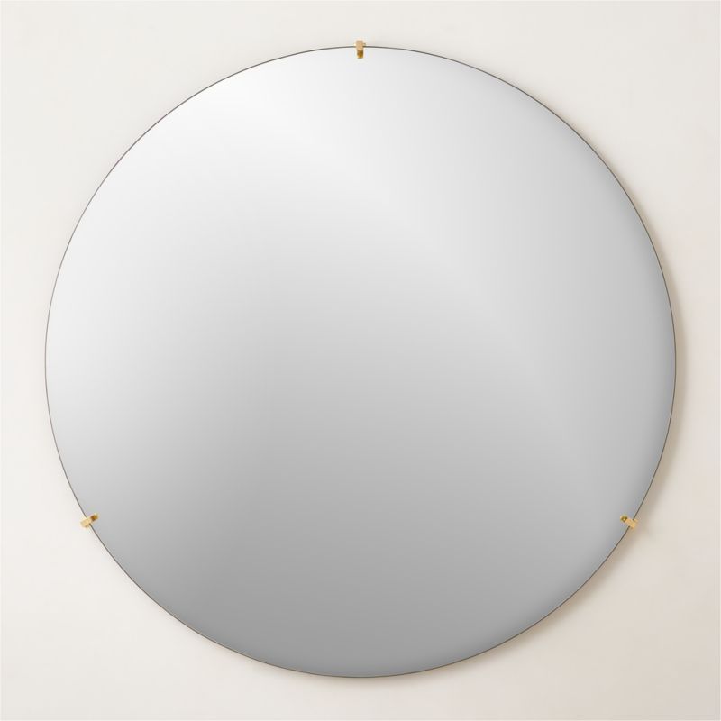 Convex Modern Round Gold Wall Mirror 48" + Reviews | CB2 | CB2