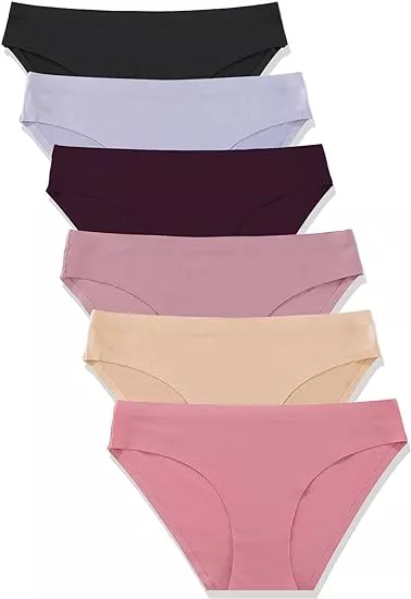 Underwear Women Hipster Seamless Invisible Bikini Half Back Coverage  Panties 5 Pack