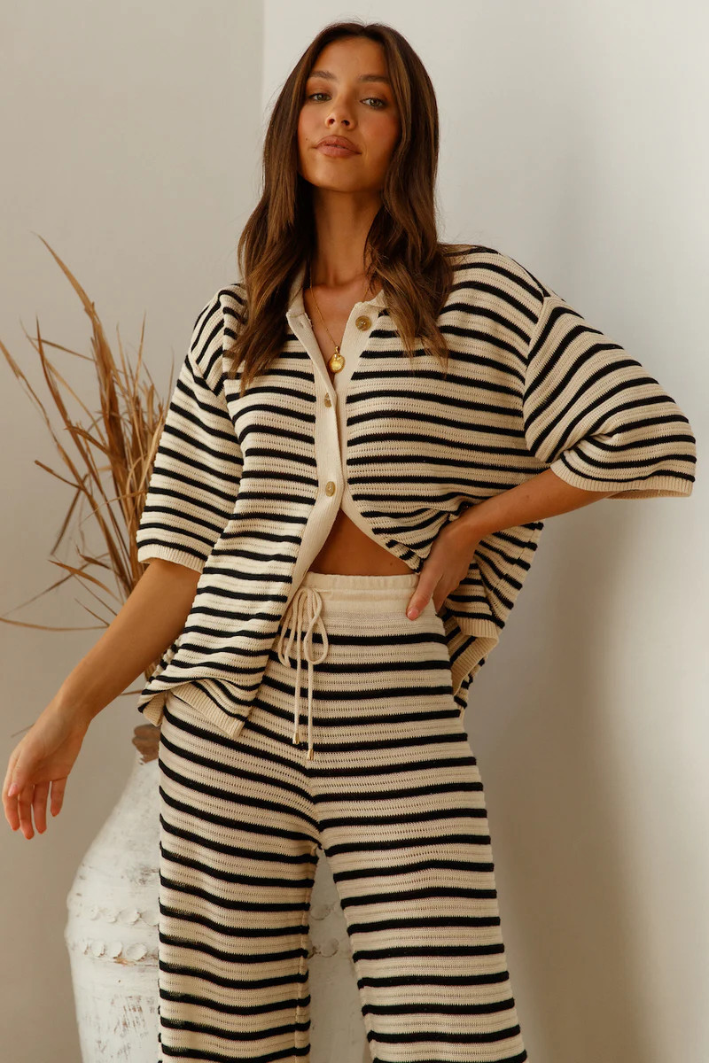 SEVEN WONDERS Cherie Knit Shirt Sand | Fortunate One