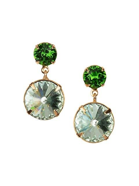 Lylah 24K Gold-Plated & Crystal Drop Earrings | Saks Fifth Avenue