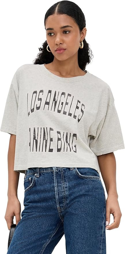 ANINE BING Women's Johnny Cropped Tee | Amazon (US)