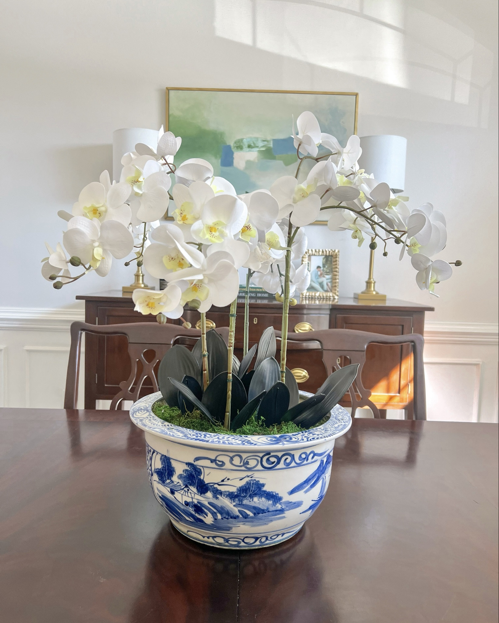 My DIY faux orchid arrangement for a centerpiece!💙

Home Decor, Grandmillenial, Blue and White, Dining Room 

#LTKHome