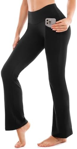 SINOPHANT Flare Leggings for Women with Pockets,Yoga Pants Women High Waisted Bell Bottoms Bootcu... | Amazon (US)