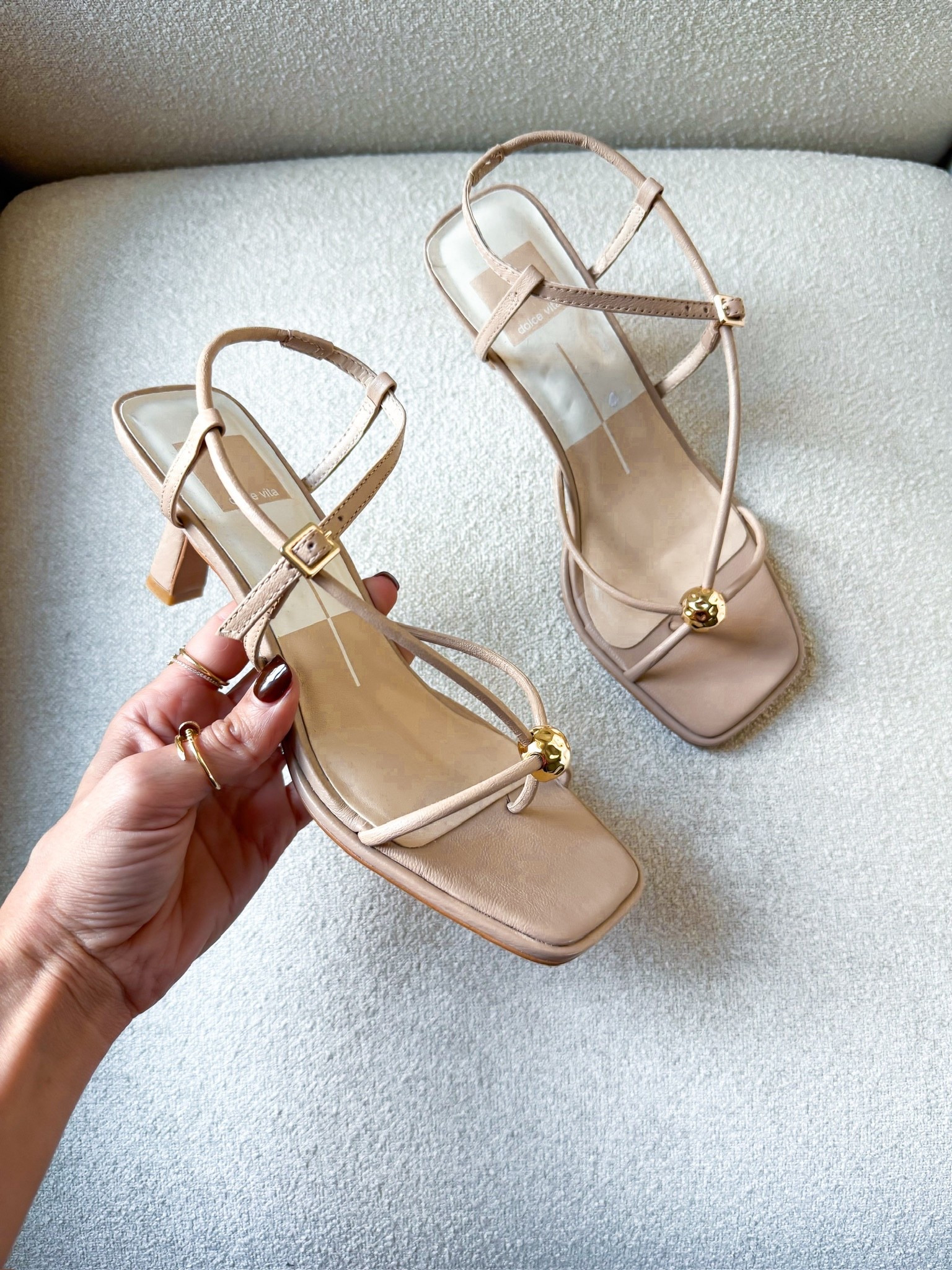 The prettiest low neutral heel - so chic and comfortable! TTS for me. Party outfits. Holiday party. Wedding guest. Gift idea for her. 


#LTKWedding #LTKHoliday #LTKGiftGuide
