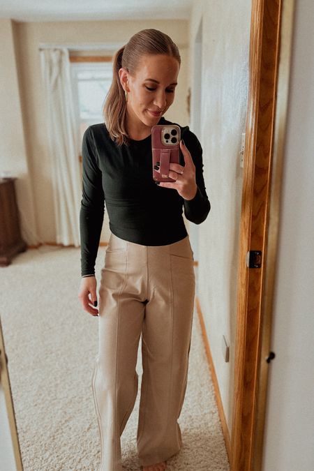 Didn’t understand the hype around slacks until now. Really love these! Both items are true to size. Wearing small in the top 

#LTKsalealert #LTKHoliday #LTKstyletip
