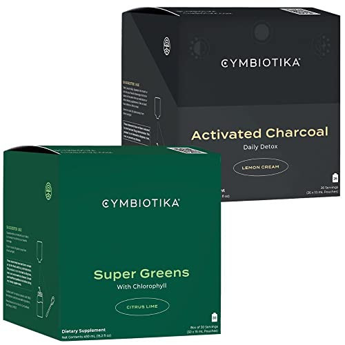 CYMBIOTIKA Super Greens & Activated Charcoal Liquid Supplement, Digestive Gut Health, Support Gas and Bloating Detox, Energy and Immune Support | Amazon (US)