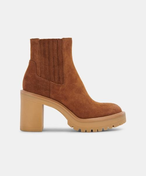 CASTER H2O BOOTIES IN CAMEL SUEDE | DolceVita.com