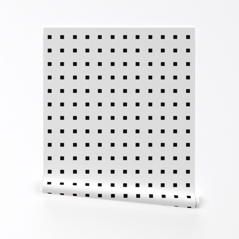 Black Squares on White Wallpaper Black Squares on White Rough Edges by Mlags Removable Self Adhes... | Etsy (US)