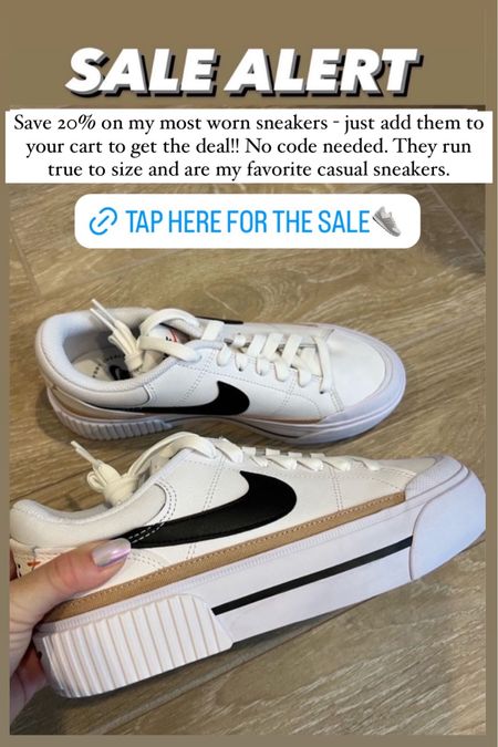 Neutral white Nike sneakers are 20% off today!! Runs true to size 

#LTKFindsUnder100 #LTKSaleAlert #LTKShoeCrush