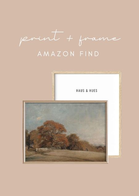 Fall landscape art print and frame to go with it! Both on Amazon. 

#LTKhome #LTKSeasonal