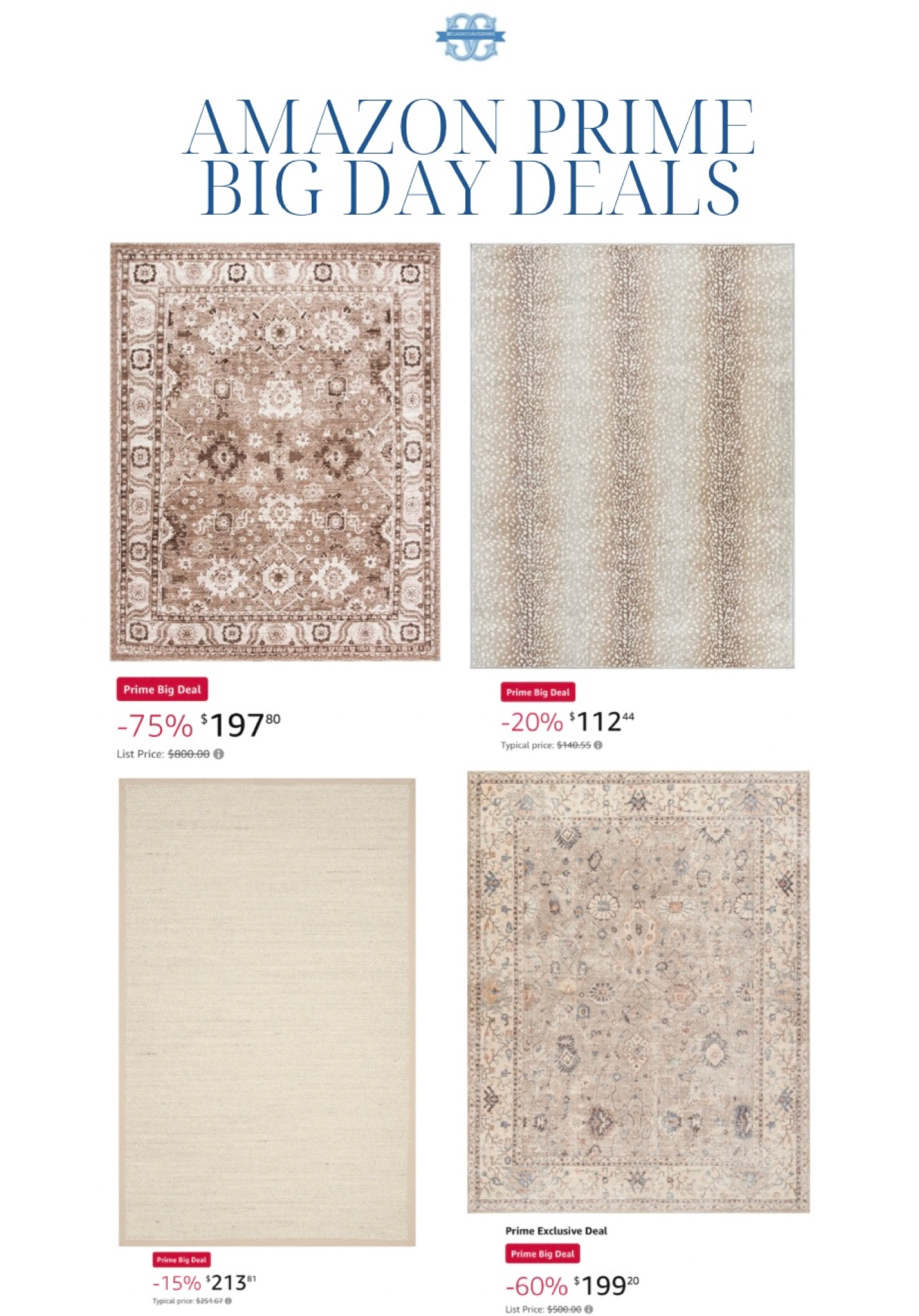 Amazon Prime Big Deal Day rug deals!!

Home decor, Amazon Home, Rugs, Area Rug, Rug Sale

#LTKsalealert #LTKhome #LTKxPrime