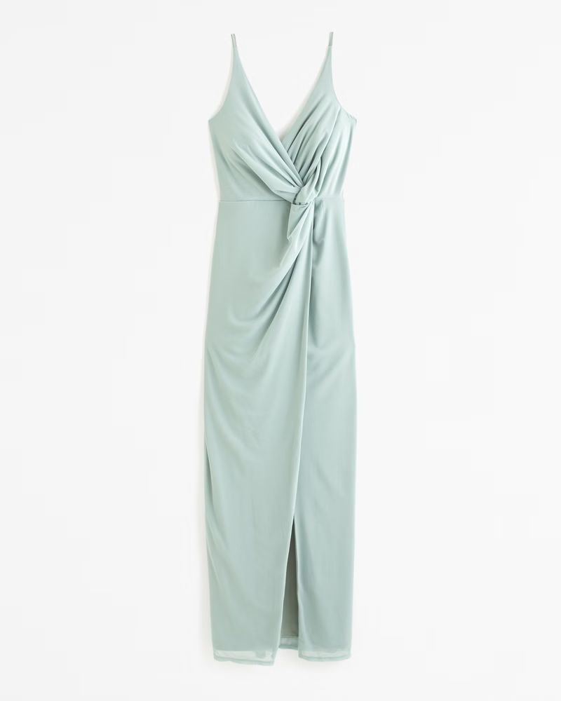 Mesh Twist Wrap Gown | Abercrombie & Fitch (US)