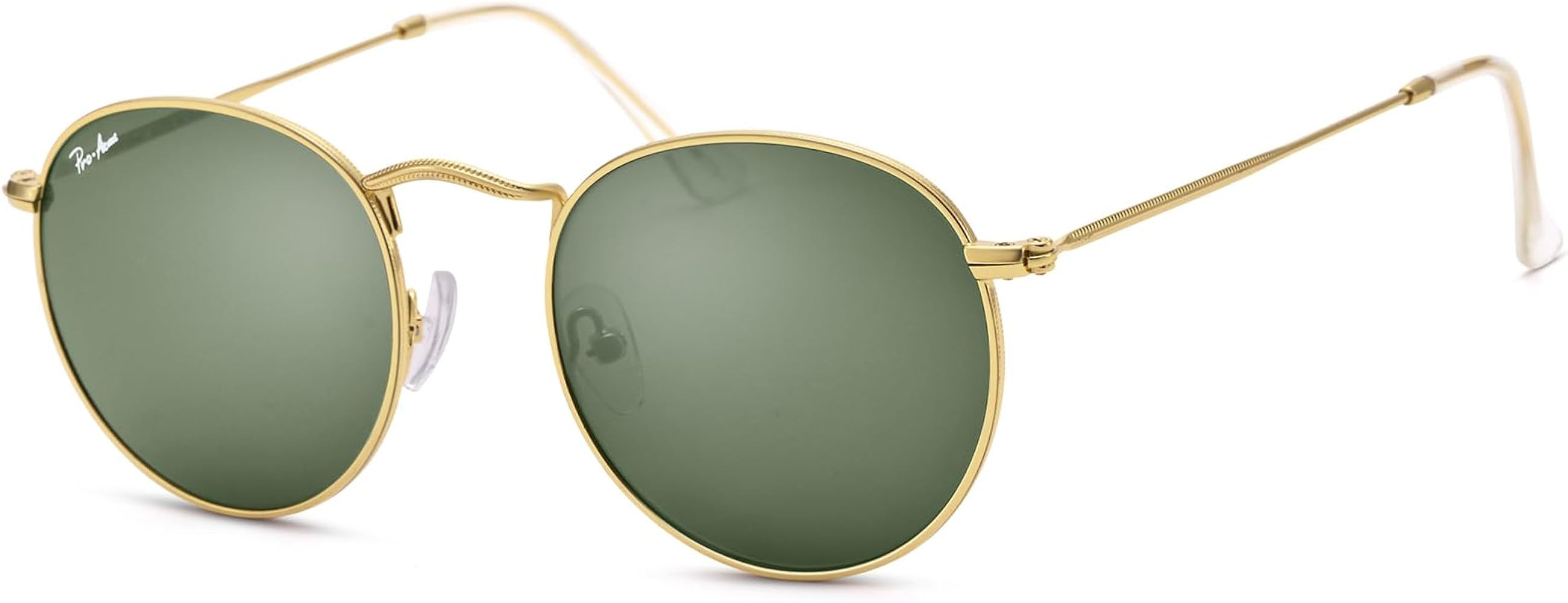 Pro Acme Round Sunglasses Glass Lens Retro Metal Trendy Shade | Amazon (US)
