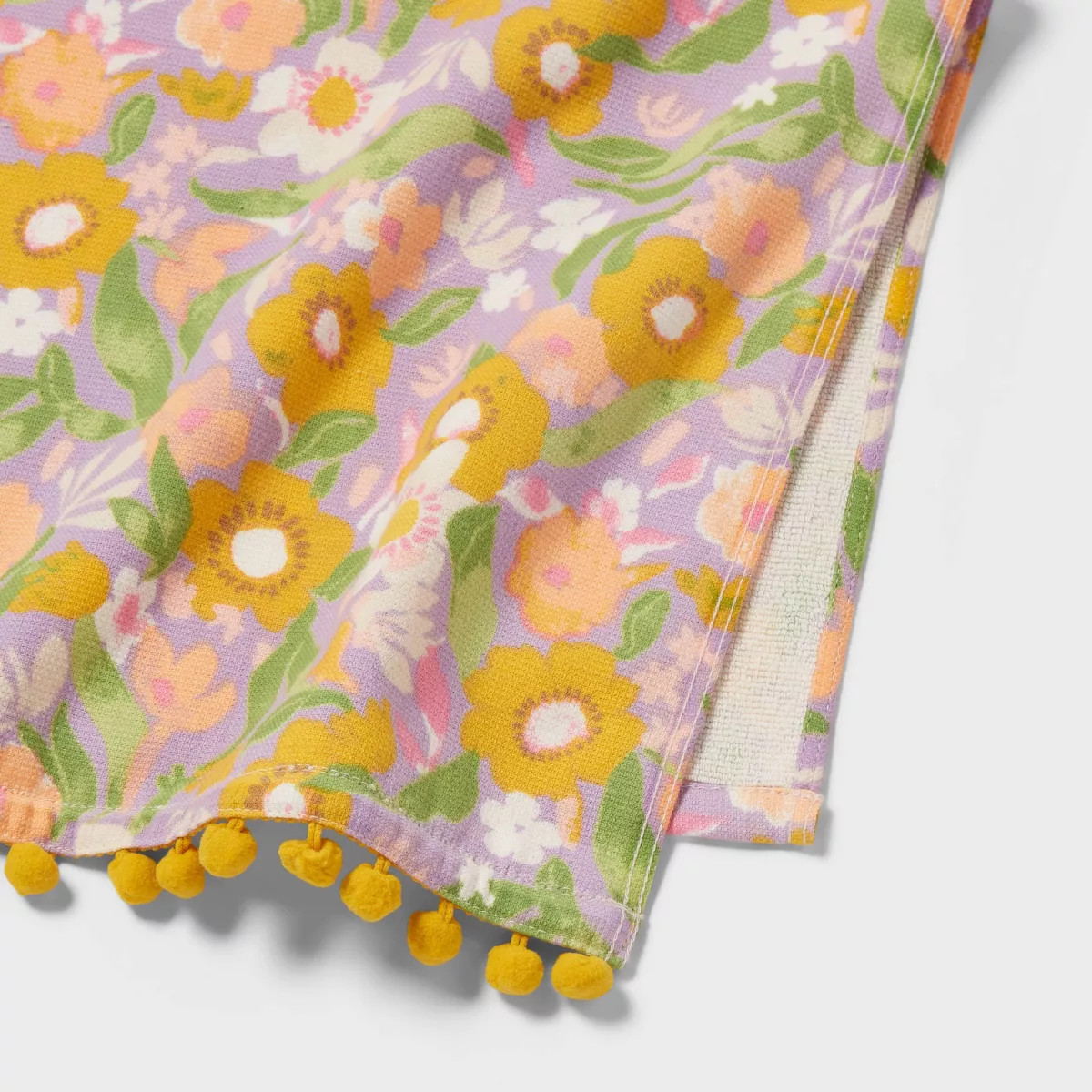 2pk Easter Floral Yellow Pom Hand Towel Purple - Threshold™ | Target