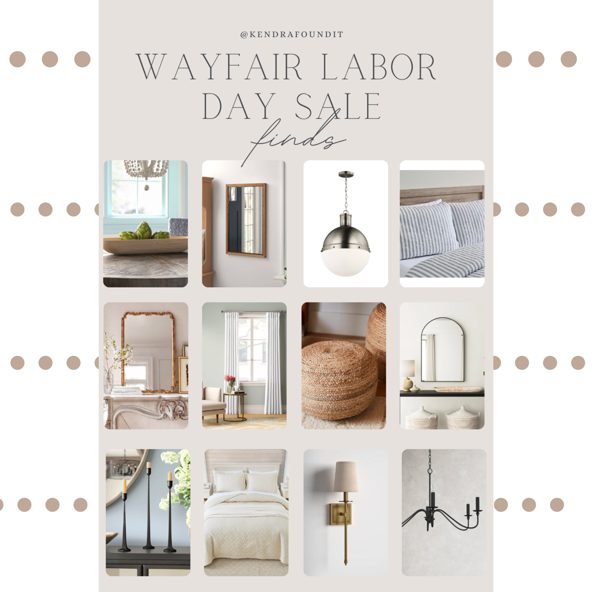 🚨Only one more day to shop these finds! 🚨 The Wayfair Labor Day Sale ends September 5, 2022. #ad #wayfair #noplacelikeit #wayfairathome #laborday #sale 

#homedecor #wayfairfinds #home #bedding #salealert #candlesticks #lighting #chandelier #pouf #poufs #bedroom #drapes #mirrors #lookforless #decoratingonabudget #moderntraditional #coastal #designonadime #luxforless.  Iron candlesticks.  Affordable bedding.  Modern traditional lighting.  Transitional lighting.  Arched mirror. Vintage mirror. Affordable curtains. Wayfair curtains. Floor pouf. Neutral bedding. Taper candlesticks. Dough bowl. Gold  Wall sconce. Pendant lighting. Gold mirror. Minimalist mirror. Striped bedding. Black chandelier. 

#LTKsalealert #LTKhome #LTKunder100