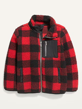 Unisex Printed Mock-Neck Sherpa Zip Jacket for Toddler | Old Navy (US)