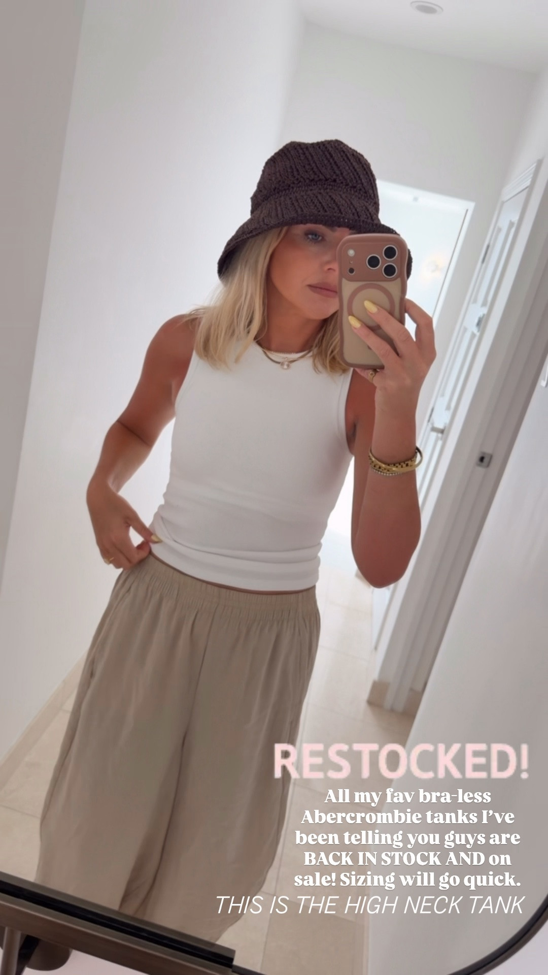 Ruuuun! All the bra-less tanks from
Abercrombie have been restocked in all sizing AND they’re on sale! I do a small. You’ll wear them allll summer long. Must have! This is the high neck but i also have the spaghetti strap and low neck. Mom life must have

#LTKootd #LTKmomlife