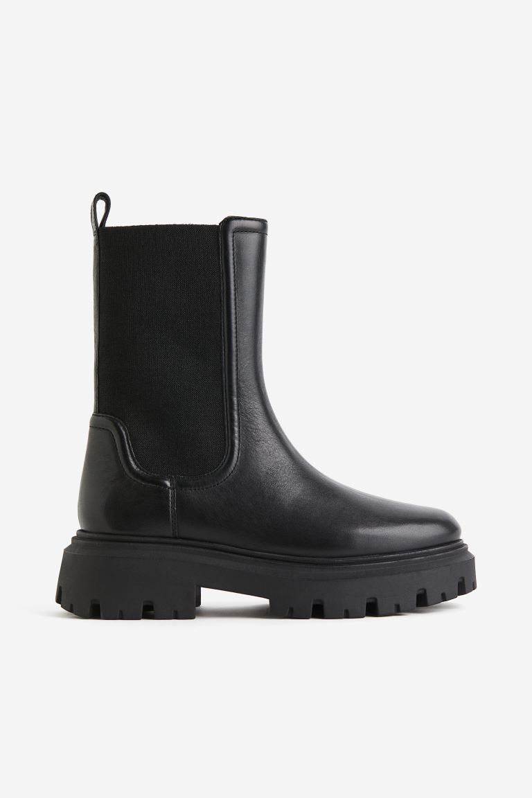 Leather Chelsea Boots - Black - Ladies | H&M US | H&M (US + CA)