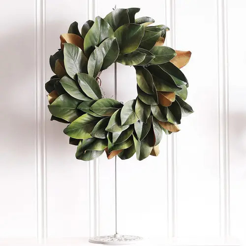 Darby Creek Trading Real Touch Magnolia Leaf Mini Wreath in Green 20" at Nordstrom | Nordstrom
