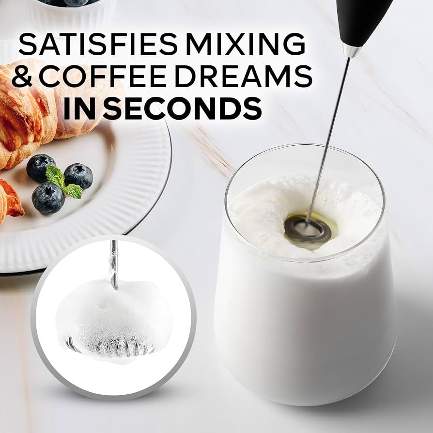Zulay Kitchen Powerful Milk Frother Wand With Duracell Batteries - Ultra Fast Handheld Drink Mixe... | Amazon (US)