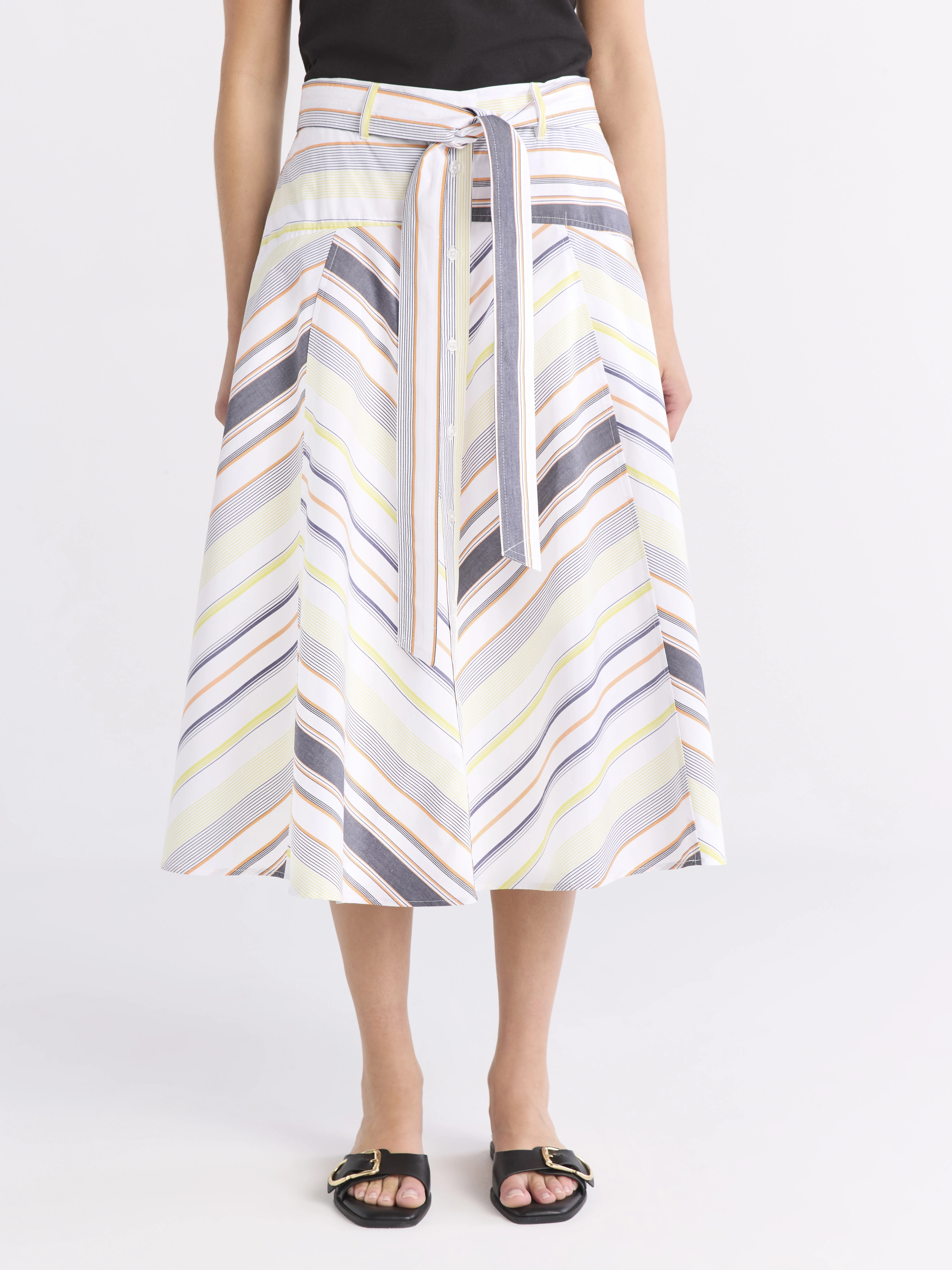 Free Assembly Women's and Women's Plus Size Belted Button Front Cotton Midi Skirt, XS-4X - Walmar... | Walmart (US)