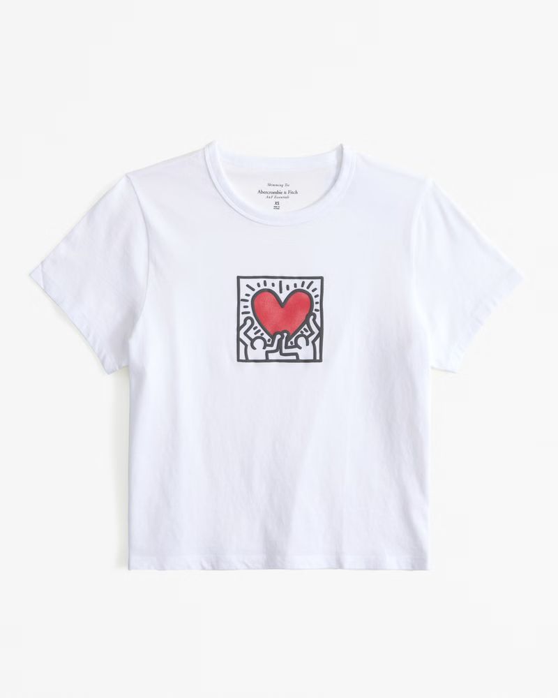 Women's Short-Sleeve Keith Haring Graphic Skimming Tee | Women's | Abercrombie.com | Abercrombie & Fitch (US)
