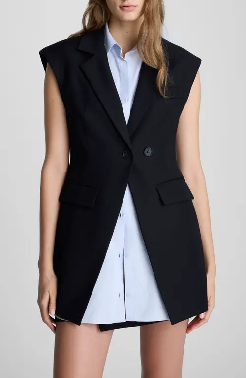 Kenneth Cole Layered Vest with Detachable Shirt Inset in Black/Pale Sky at Nordstrom, Size 6 | Nordstrom