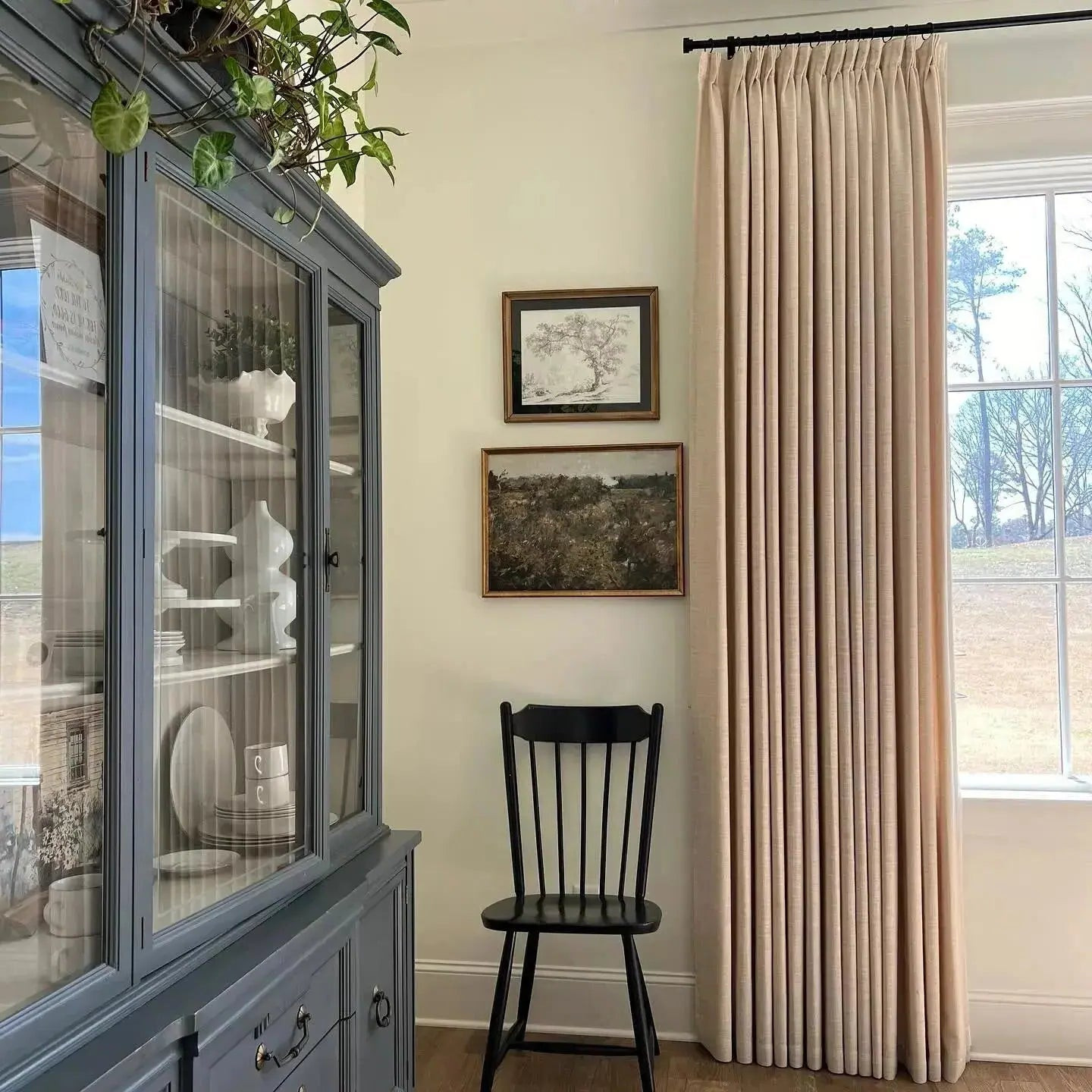 Liz Linen Drape Pinch Pleated Curtain - Sand Beige 1908-3 | TWOPAGES