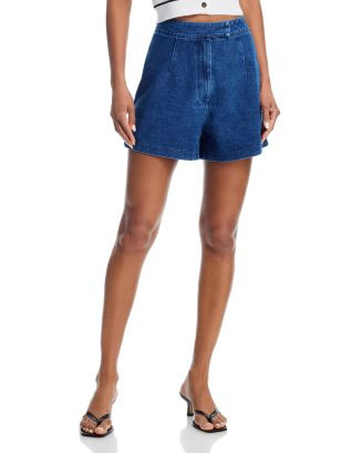 AQUA Denim Tab Waist Shorts - Exclusive  | Bloomingdale's Women | Bloomingdale's (US)