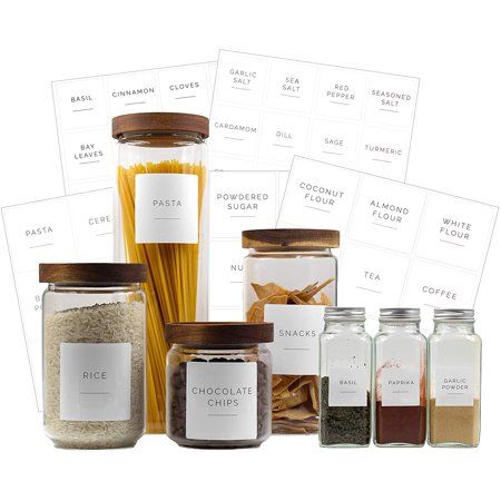 Kitchen Pantry Labels & Spice Labels- (75 Labels) 48 Spice Jar Labels & 27 Labels for Food Container | Walmart (US)