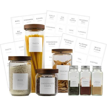 Kitchen Pantry Labels & Spice Labels- (75 Labels) 48 Spice Jar Labels & 27 Labels for Food Container | Walmart (US)