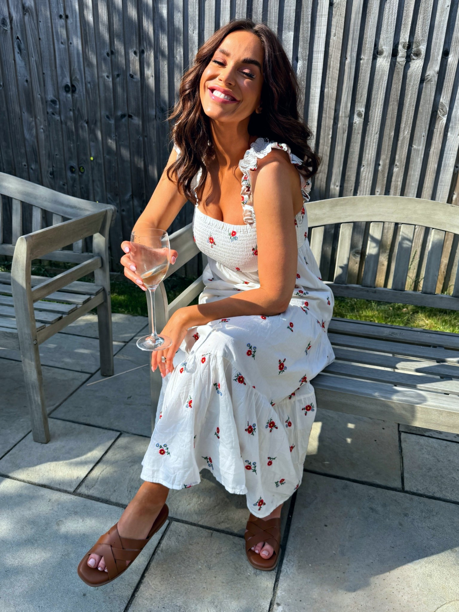 Cute white midi dress with embroidery flower detail. 

#LTKuk #LTKsummer #LTKtravel