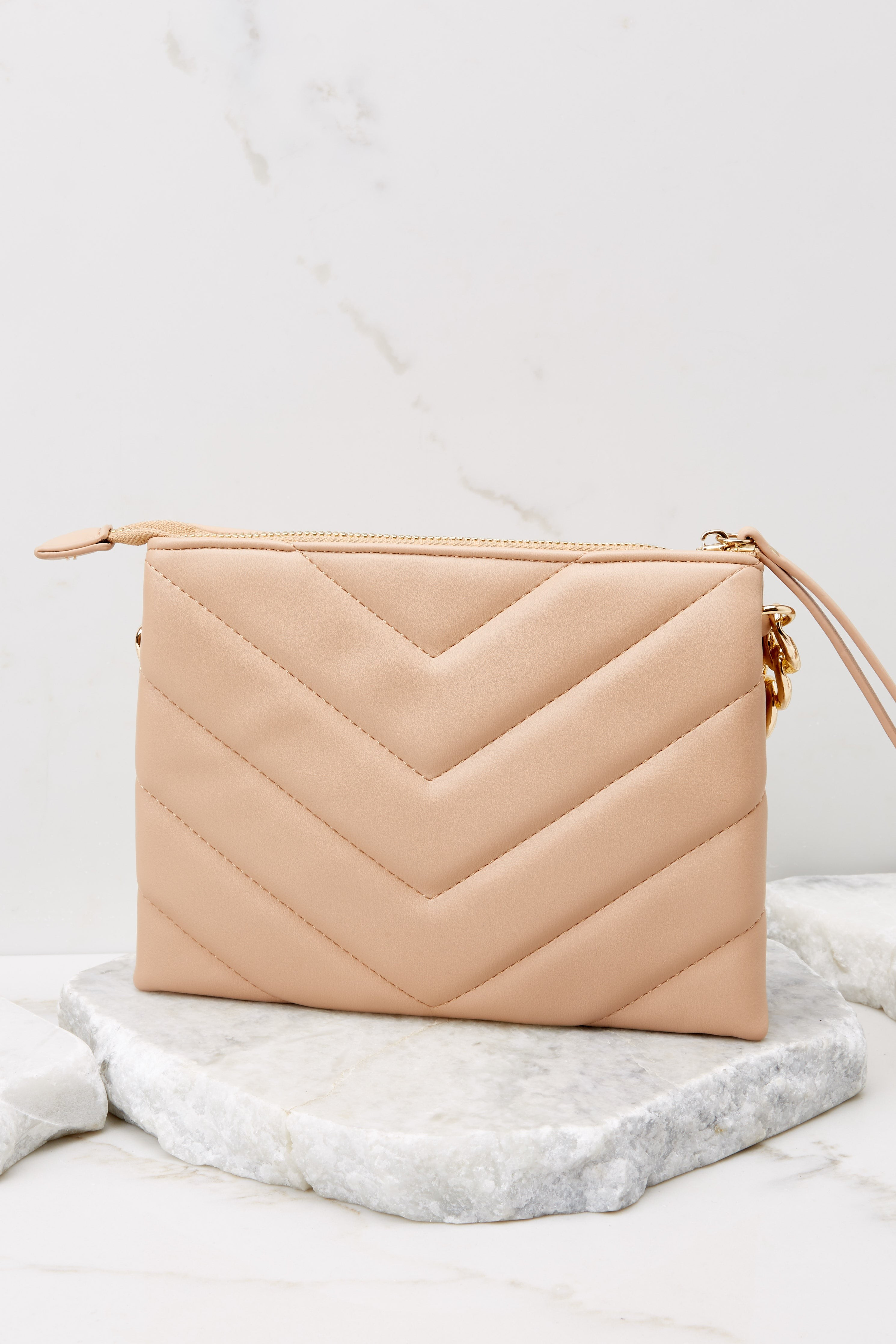 Off The Chain Beige Bag | Red Dress 