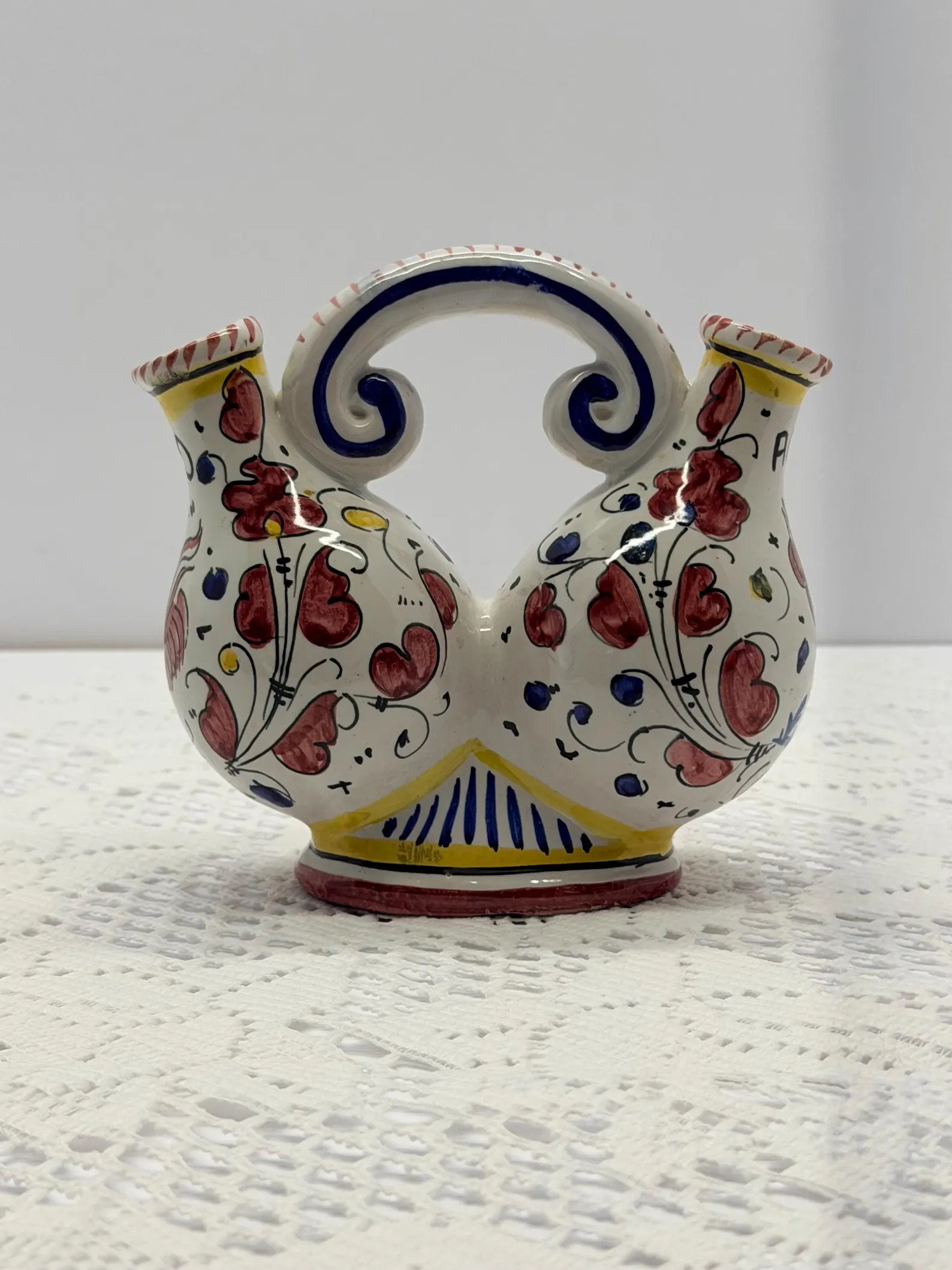 Vintage Deruta Italy One-Piece Oil and Vinegar Cruet, Handpainted Rooster and Floral Italian Pott... | Etsy (Global)