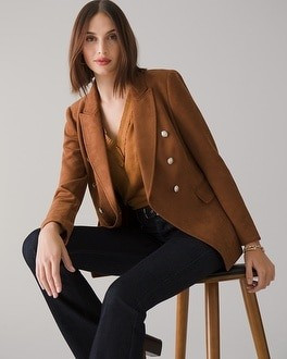 Faux Suede Studio Blazer | White House Black Market