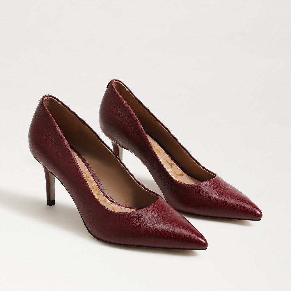 Sam Edelman Vienna Pointed Toe Pump French Merlot Leather | Sam Edelman