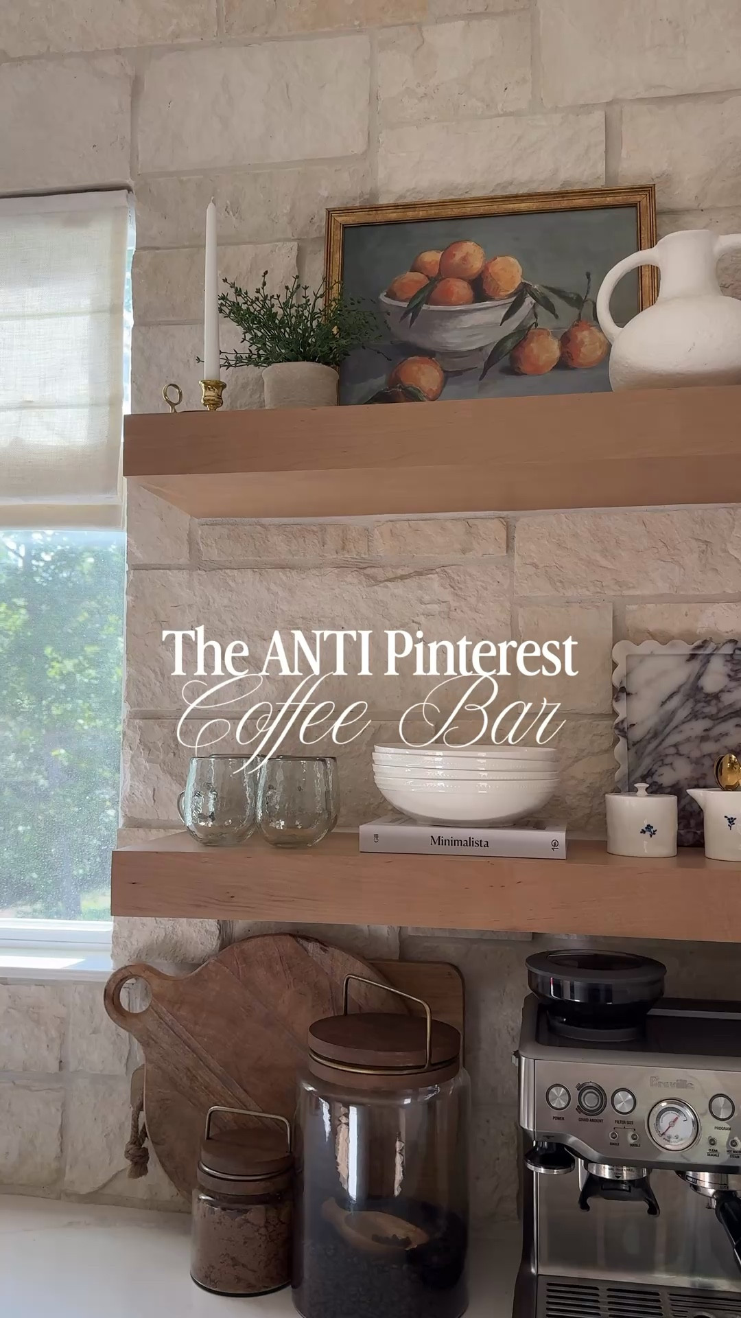 Coffee Bar Decor that wasn’t supposed to be Pinterest worthy but almost feels like it! Functional and beautiful 😍

The canister and pitcher with blue flower is from Zara and linked in my ShopMy - go to my bio on my socials. 🫶🏼

#LTKHome