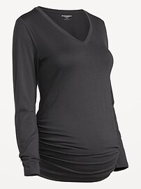 Maternity EveryWear Fitted V-Neck Long-Sleeve T-Shirt | Old Navy (US)