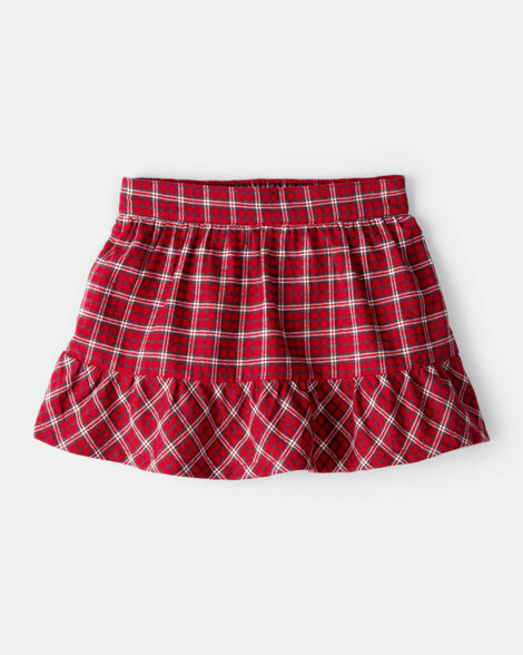 Toddler Girl Plaid Cotton Skort - Red | Carter's Inc