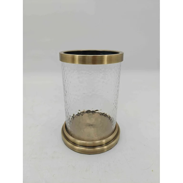 Better Homes & Gardens Clear & Brass Glass Hurricane Candle Holder, 4" | Walmart (US)