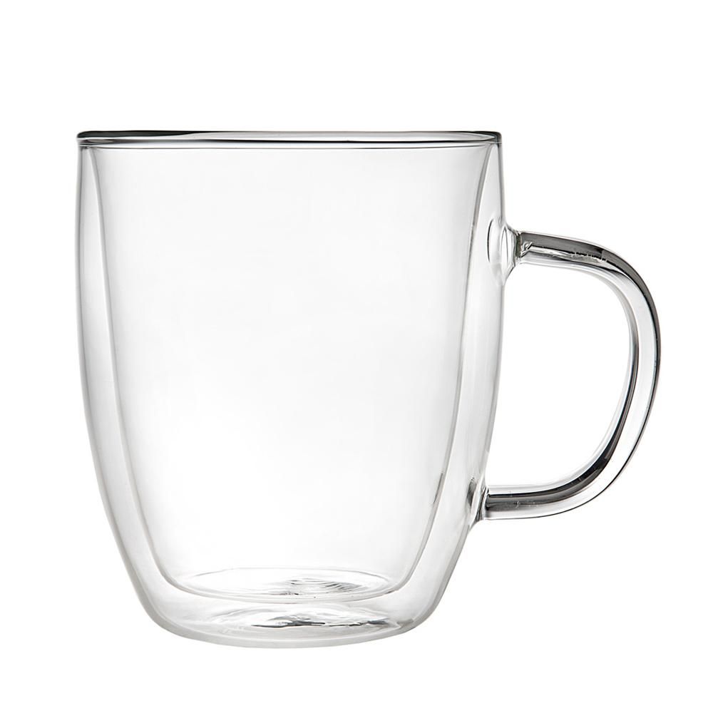 Godinger 16 oz. Double Glass Coffee Mug, clear glass | The Home Depot
