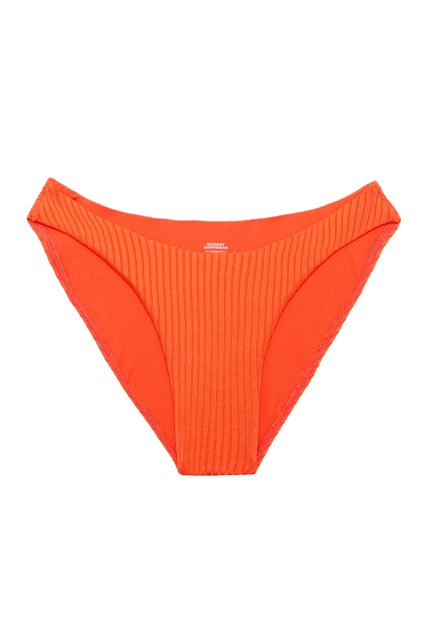 Seychelles Bottom - Papaya Wide Rib | Monday Swimwear